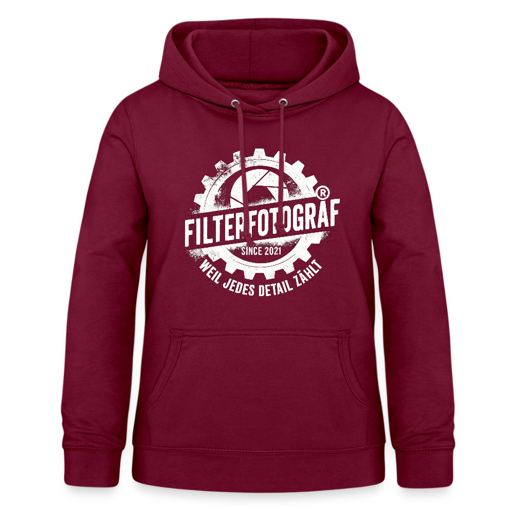 Filterfotograf Damen Hoodie – Fotografie Kapuzenpullover für Outdoor & Freizeit - Bordeaux