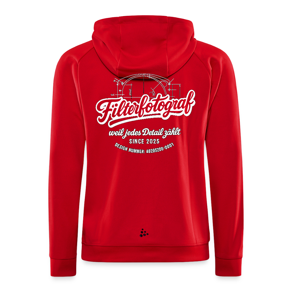 CRAFT ADV Unify Kapuzenjacke – Funktionelle Teamline Hoodie-Jacke aus Recycling-Polyester - Rot