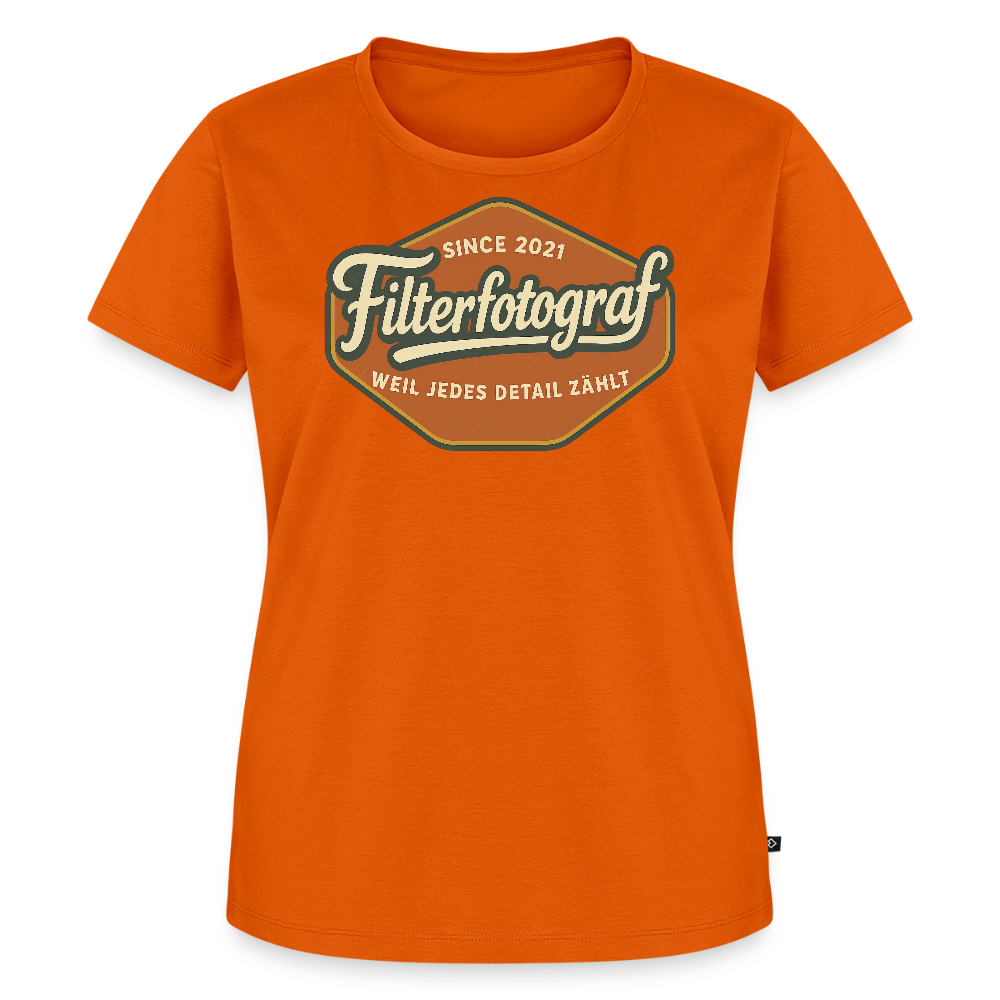 FILTERFOTOGRAF® Frauen Premium T-Shirt – Nachhaltiges Damen Shirt mit perfekter Passform - Orange