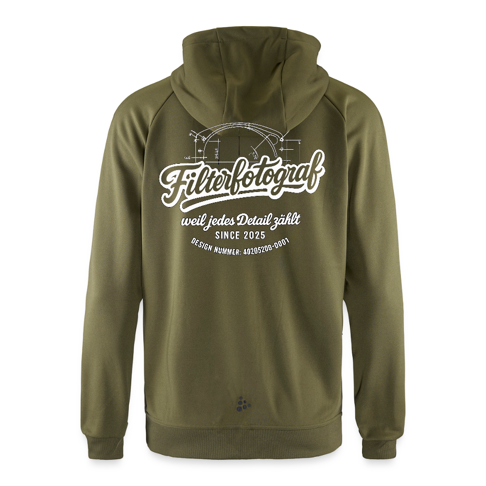 CRAFT ADV Unify Kapuzenjacke – Funktionelle Teamline Hoodie-Jacke aus Recycling-Polyester - Khaki Grün