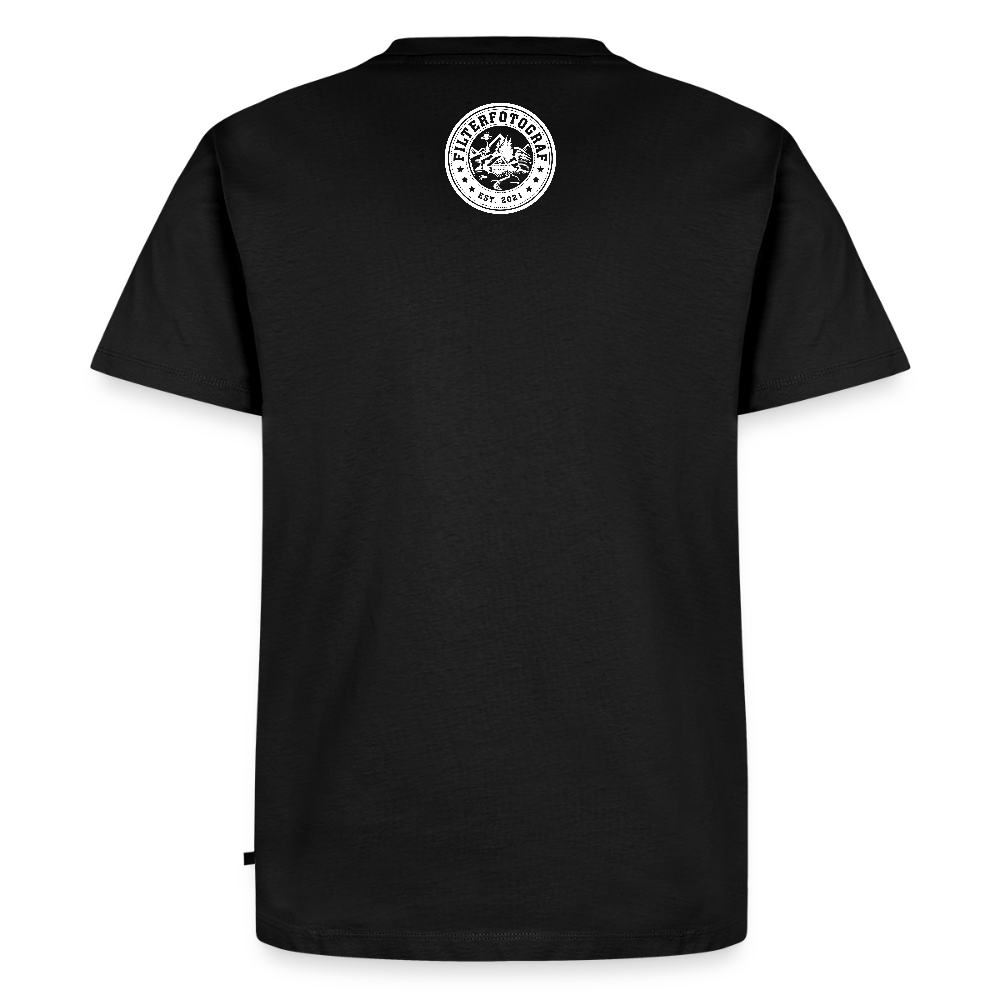 FILTERFOTOGRAF® Männer Premium T-Shirt – Front- & Rückendruck, nachhaltig & fair produziert - Schwarz