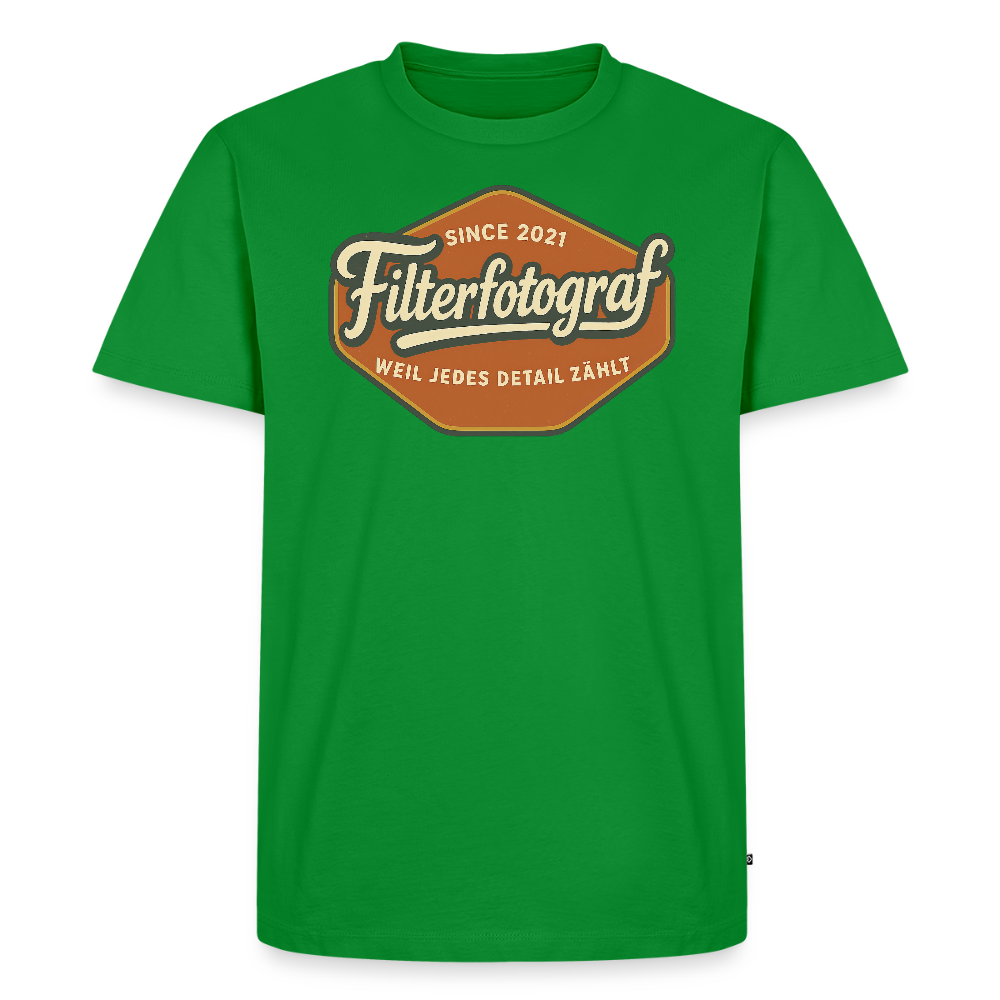 FILTERFOTOGRAF® Männer Premium T-Shirt – Front- & Rückendruck, nachhaltig & fair produziert - Grün