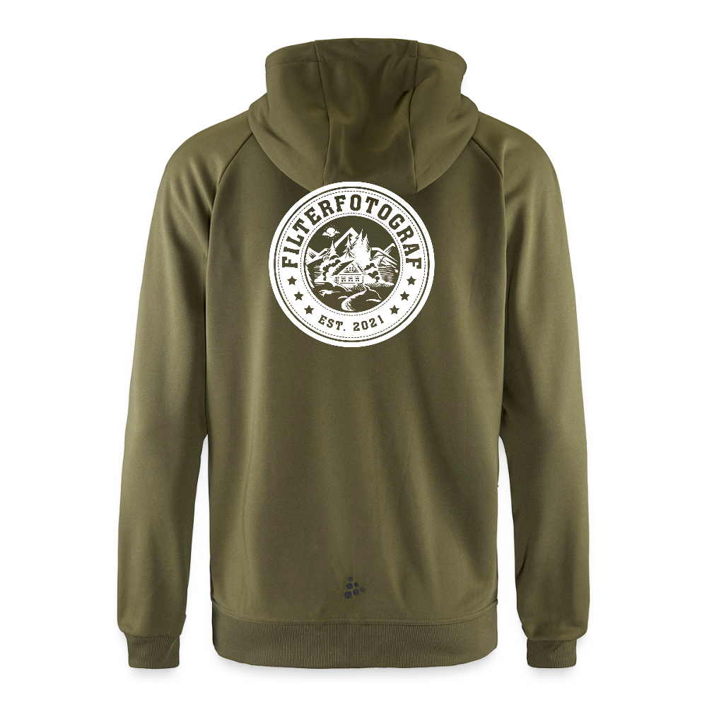 CRAFT ADV Unify Kapuzenjacke – Funktionelle Teamline Hoodie-Jacke aus Recycling-Polyester - Khaki Grün