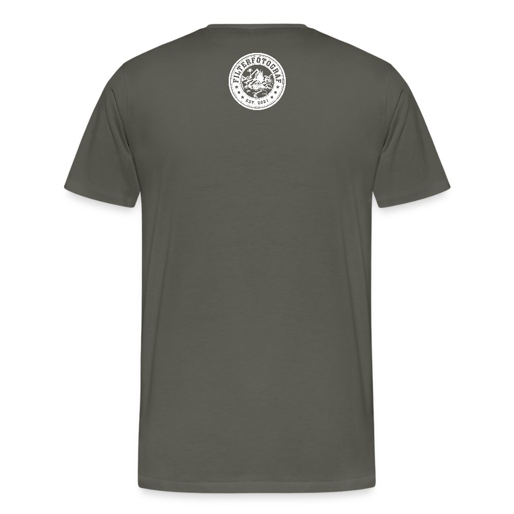 FILTERFOTOGRAF® Männer Premium T-Shirt – Front- & Rückendruck, nachhaltig & fair produziert - Asphalt