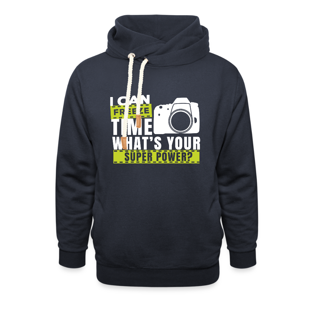 Filterfotograf Schalkragen Hoodie – Warmer Kapuzenpullover für Winter & Outdoor - Navy