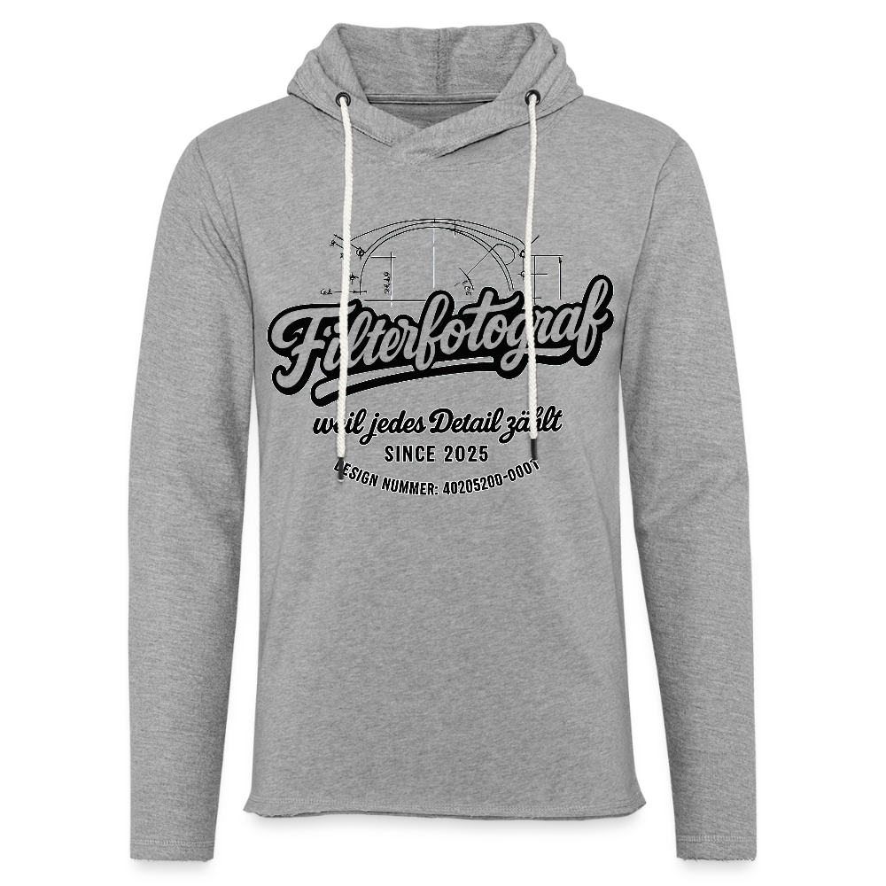Filterfotograf Leichtes Kapuzensweatshirt – Hoodie für Frühling & Sommer - Grau meliert