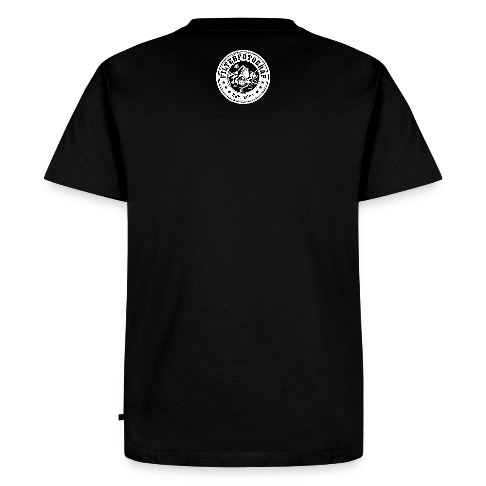 FILTERFOTOGRAF® Männer Premium T-Shirt – Front- & Rückendruck, nachhaltig & fair produziert - Schwarz