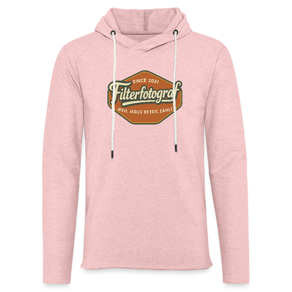Filterfotograf Leichtes Kapuzensweatshirt – Hoodie für Frühling & Sommer - Rosa-Creme meliert