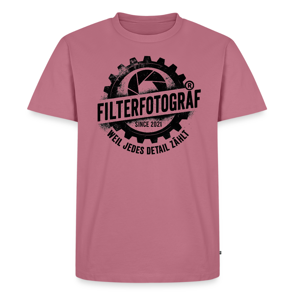 FILTERFOTOGRAF® Männer Premium T-Shirt – Front- & Rückendruck, nachhaltig & fair produziert - Mauve
