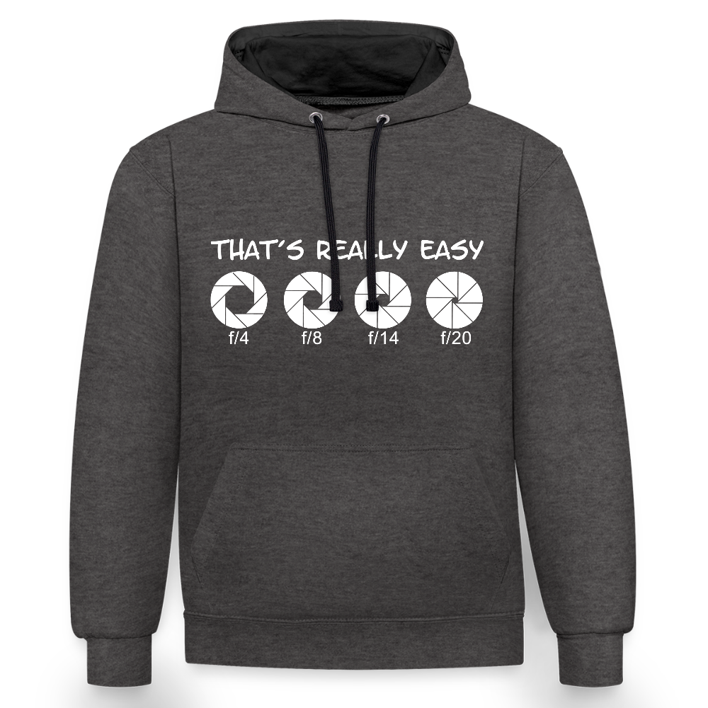 Filterfotograf Kontrast Hoodie – Unisex Kapuzenpullover mit Kopfhörerführung - Anthrazit/Schwarz