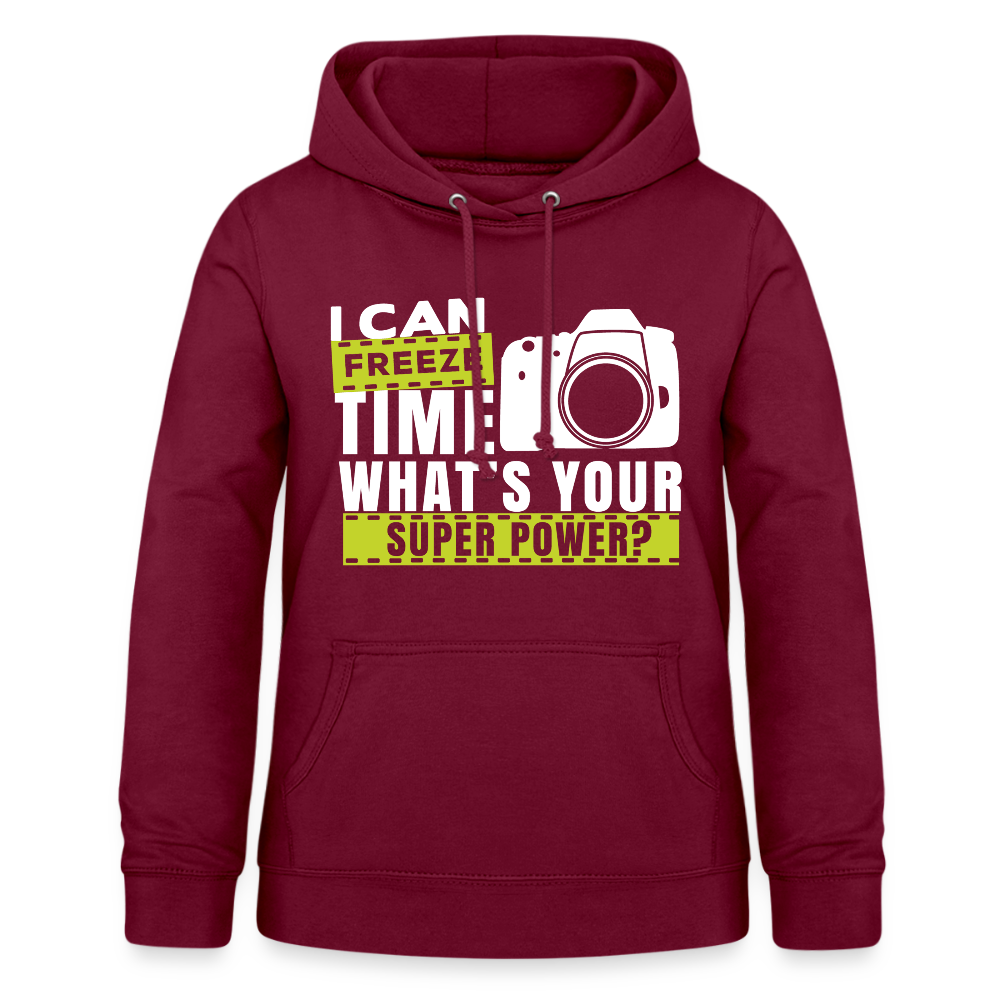 Filterfotograf Damen Hoodie – Fotografie Kapuzenpullover für Outdoor & Freizeit - Bordeaux