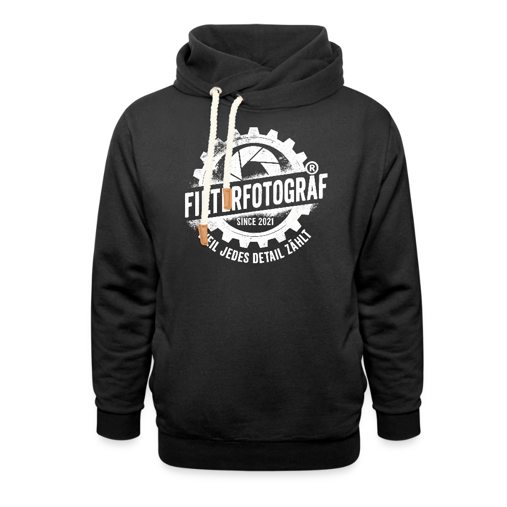 Filterfotograf Schalkragen Hoodie – Warmer Kapuzenpullover für Winter & Outdoor - Schwarz