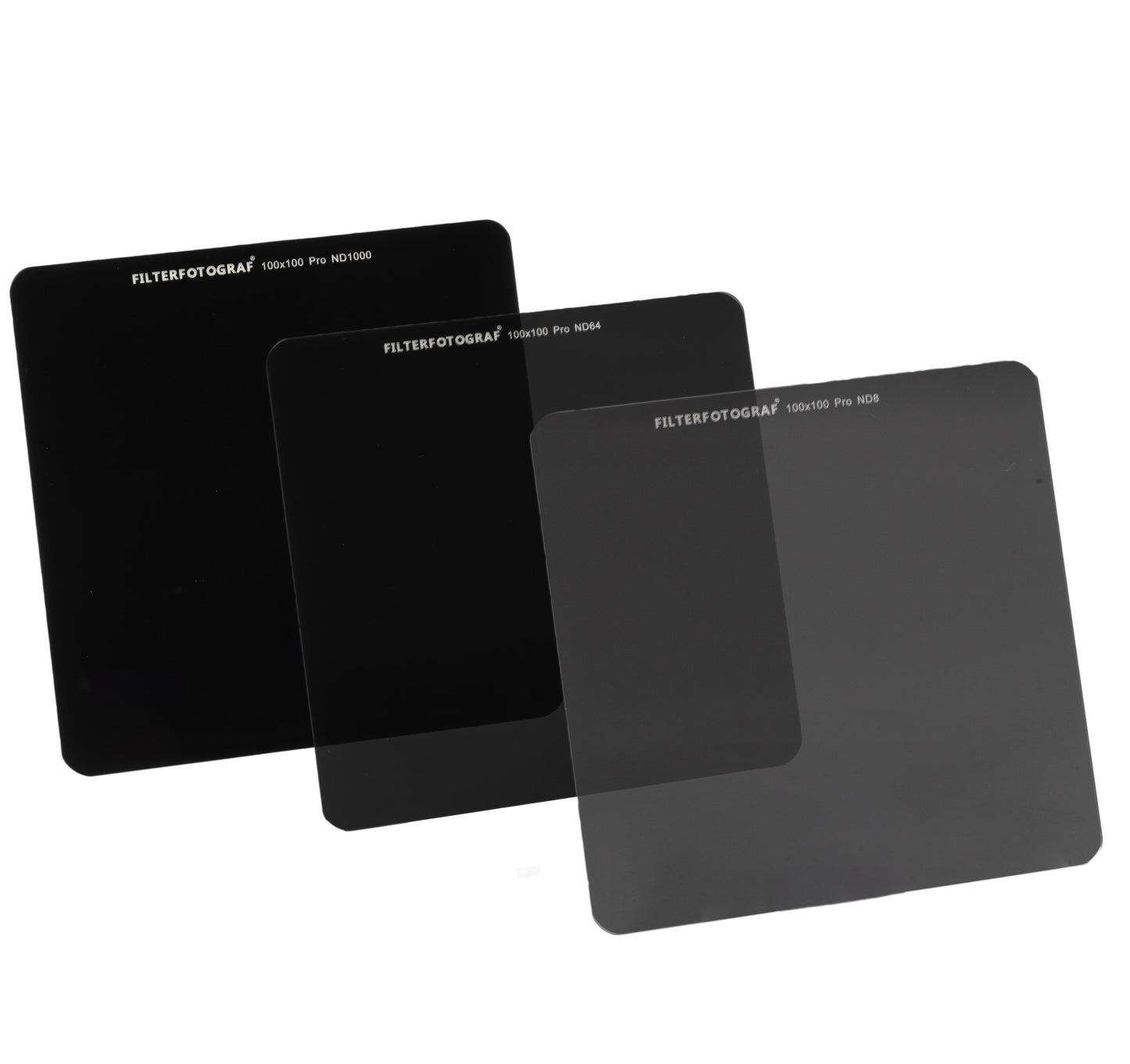 Filterfotograf® ND Filter Set 100x100mm – ND8, ND64 & ND1000 aus Ultra HD Glas mit Nano-Beschichtung