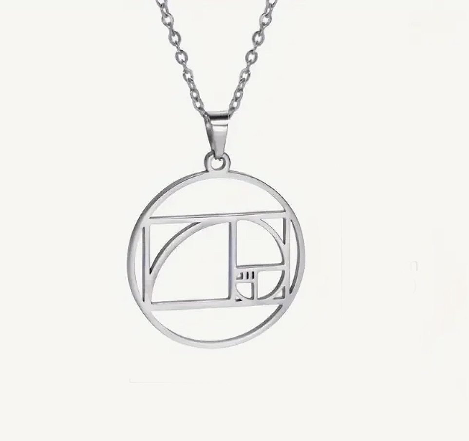 Fibonacci Anhänger / Goldener Schnitt – Mit Kette & Geschenkverpackung
