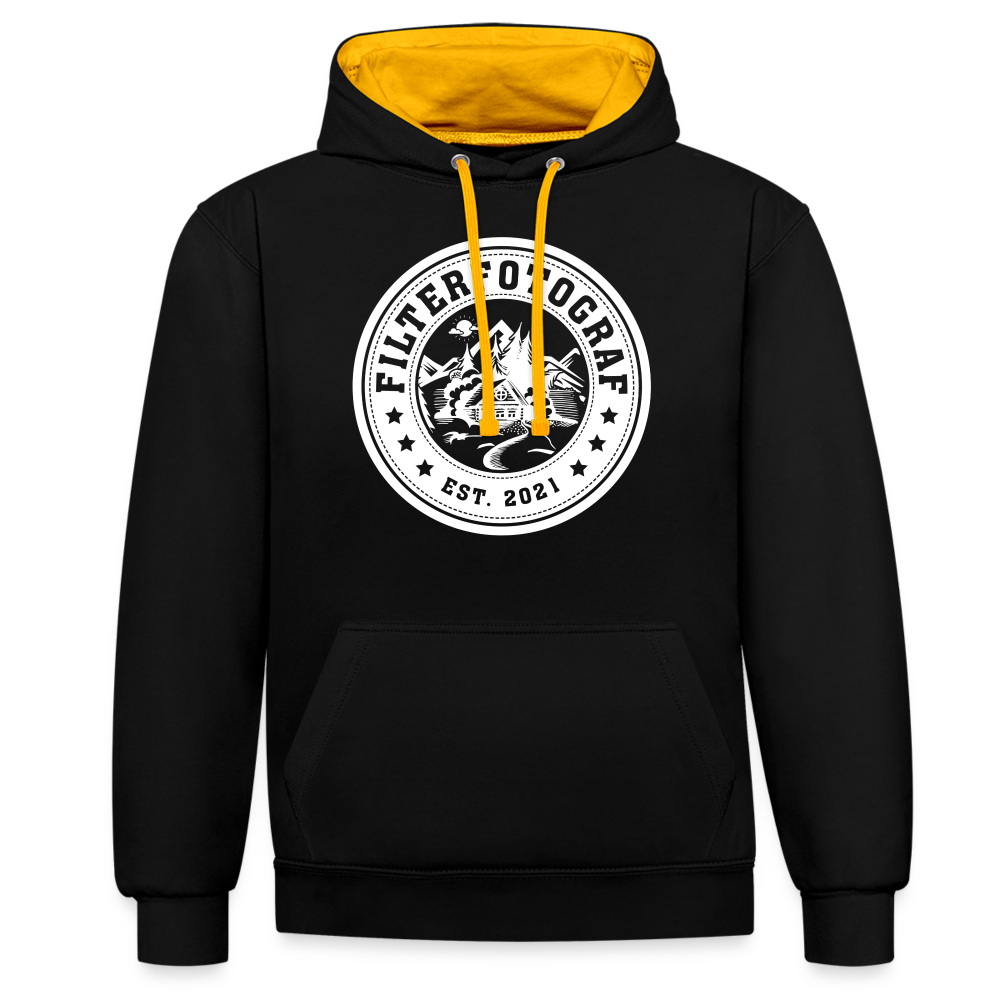 Kontrast-Hoodie - Schwarz/Gold