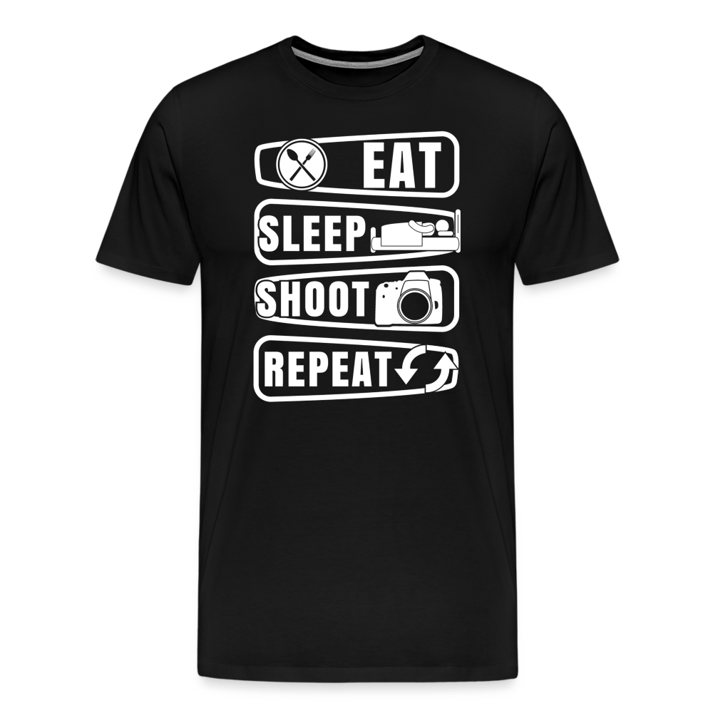 Fotografen Shirt - Eat Sleep Shot Repeat - Schwarz