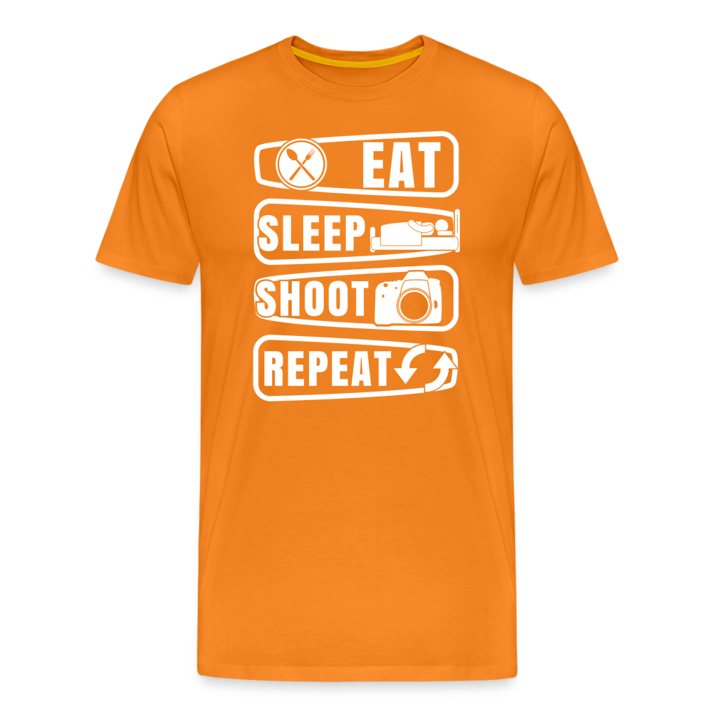 Fotografen Shirt - Eat Sleep Shot Repeat - Orange