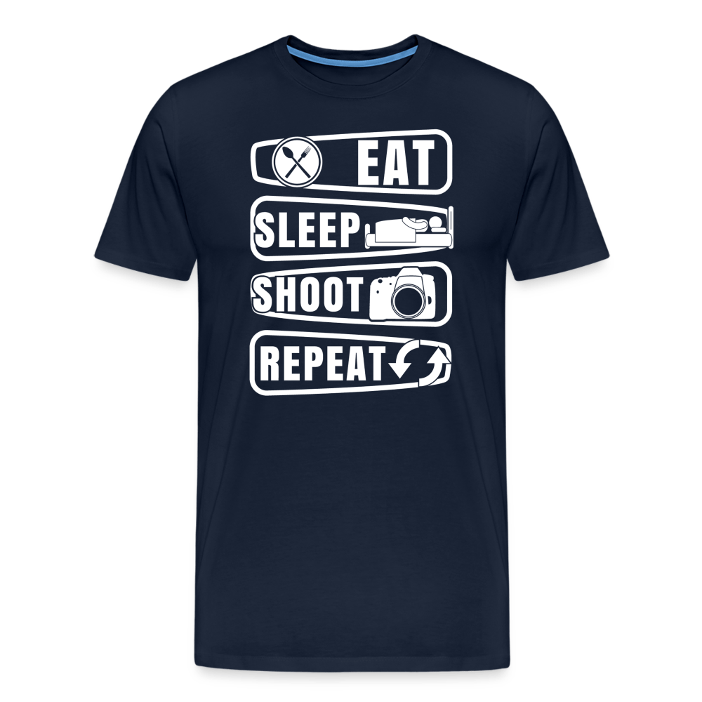 Fotografen Shirt - Eat Sleep Shot Repeat - Navy