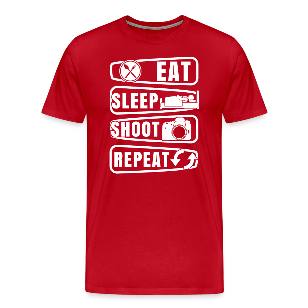 Fotografen Shirt - Eat Sleep Shot Repeat - Rot