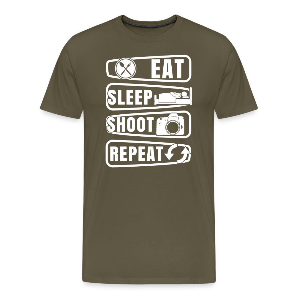 Fotografen Shirt - Eat Sleep Shot Repeat - Khaki