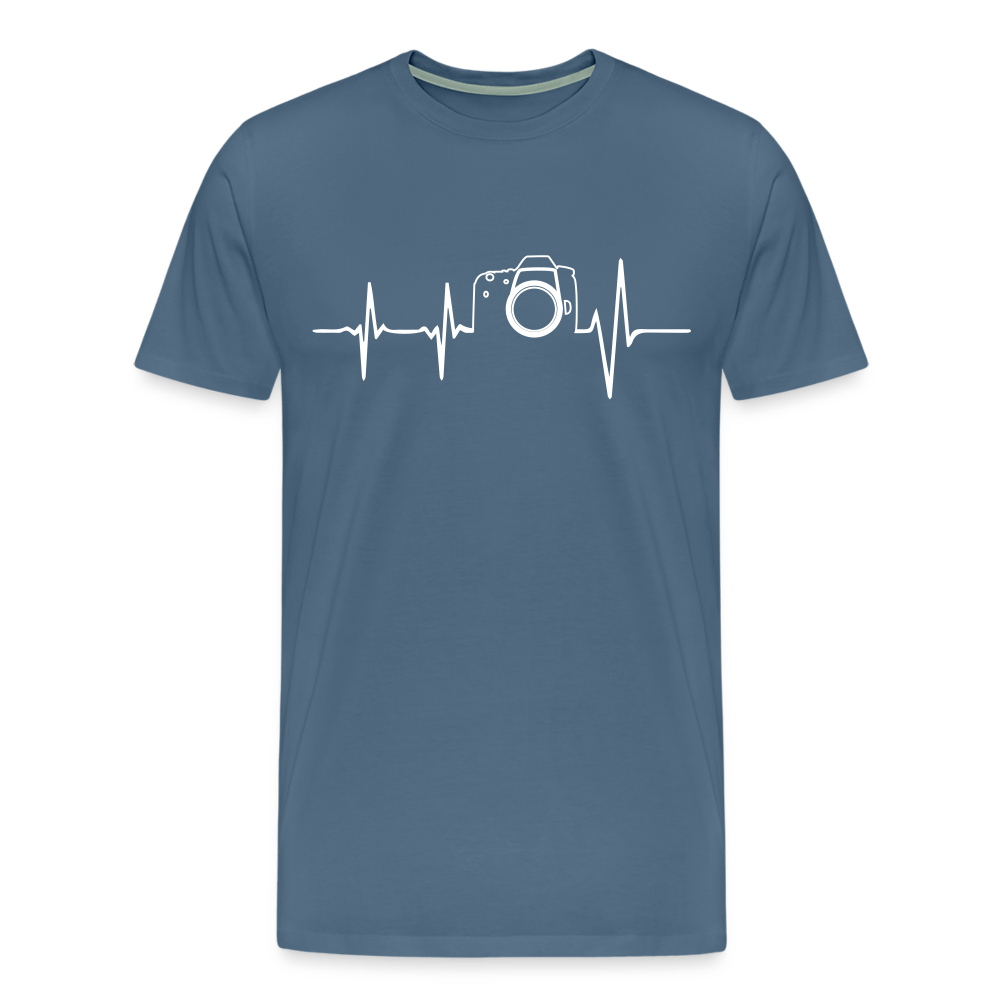 Fotogrfen Shirt - Herzschlag - Blaugrau