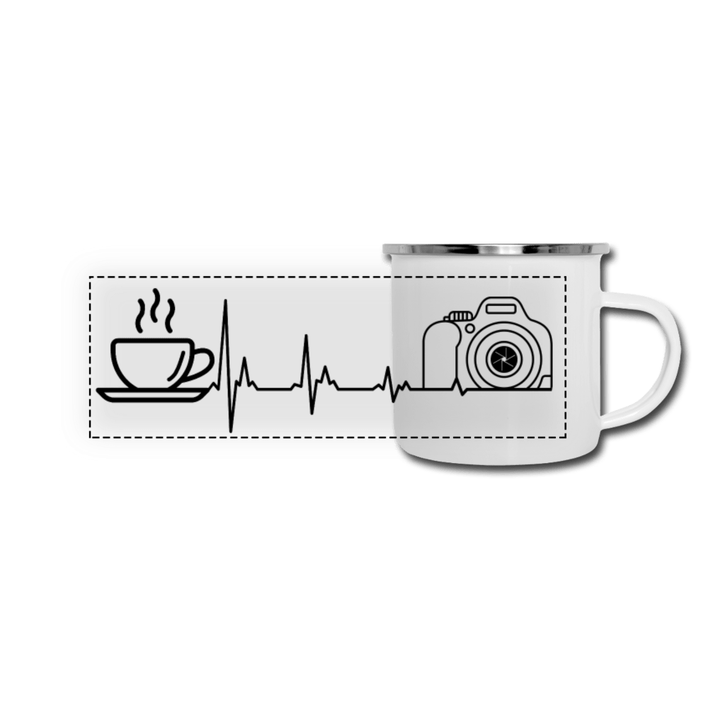 Fotografen Emaille-Tasse - Weiß