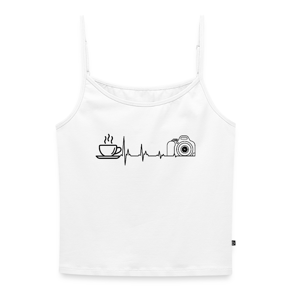 Filterfotograf Damen Spaghetti Tank Top – Figurbetont & Bio-Baumwolle - Weiß