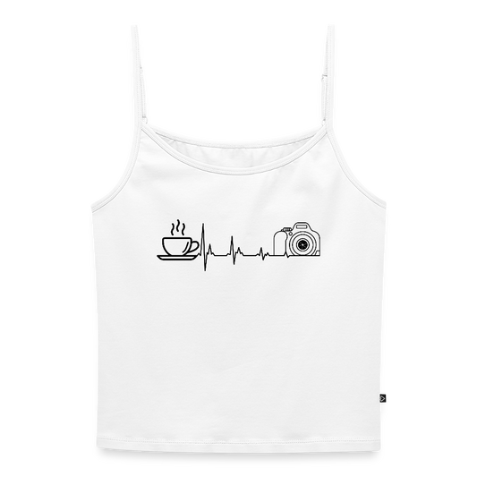 Filterfotograf Damen Spaghetti Tank Top – Figurbetont & Bio-Baumwolle - Weiß