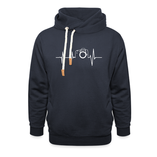 Filterfotograf Schalkragen Hoodie – Warmer Kapuzenpullover für Winter & Outdoor - Navy