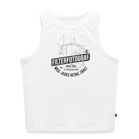 Filterfotograf Damen Cropped Tank Top – Bio-Baumwolle für Sommer & Freizeit - Weiß