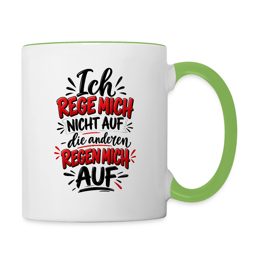 Ich rege mich nicht auf - Weiß/Geckogrün