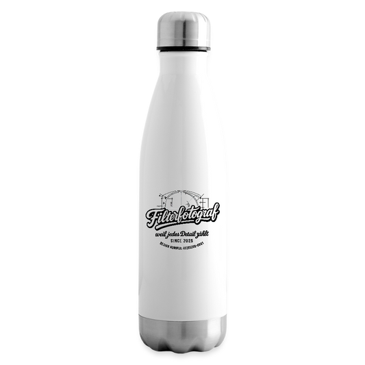 FILTERFOTOGRAF® Isolierflasche – Edelstahl Thermoflasche 500 ml doppelwandig, heiß & kalt - Weiß
