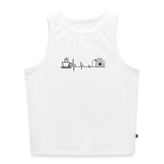 Filterfotograf Damen Cropped Tank Top – Bio-Baumwolle für Sommer & Freizeit - Weiß