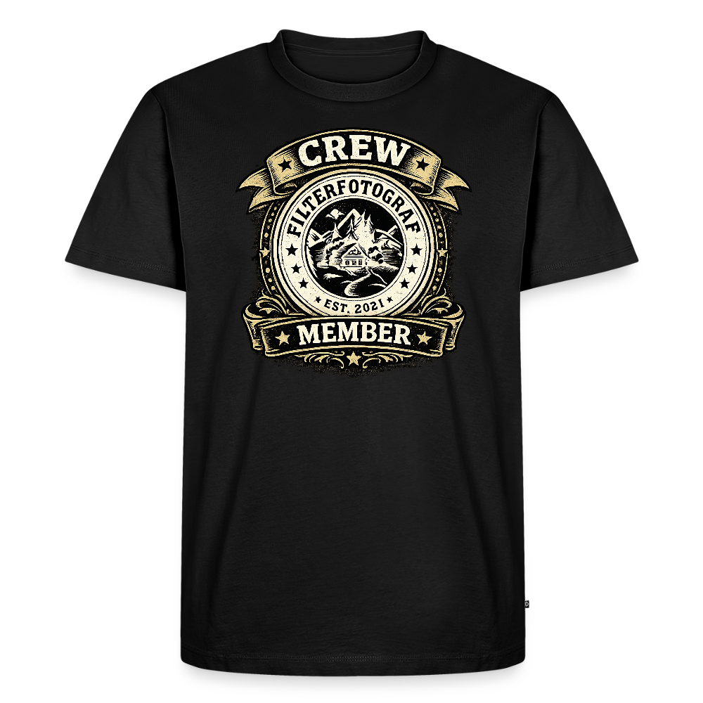 Crew -  FILTERFOTOGRAF® Männer Premium T-Shirt - Schwarz