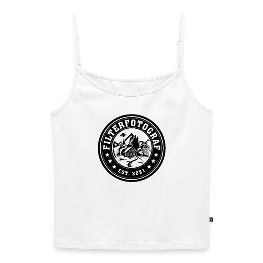 Filterfotograf Damen Spaghetti Tank Top – Figurbetont & Bio-Baumwolle - Weiß