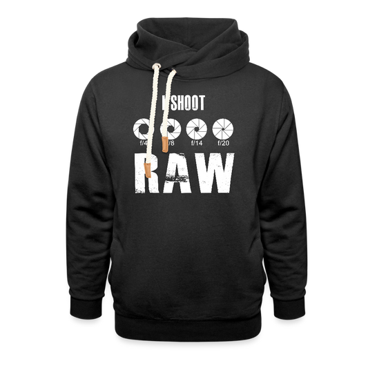 Filterfotograf Schalkragen Hoodie – Warmer Kapuzenpullover für Winter & Outdoor - Schwarz