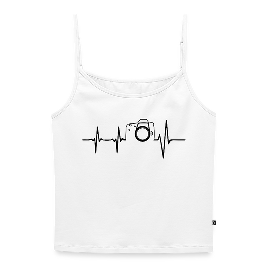 Filterfotograf Damen Spaghetti Tank Top – Figurbetont & Bio-Baumwolle - Weiß