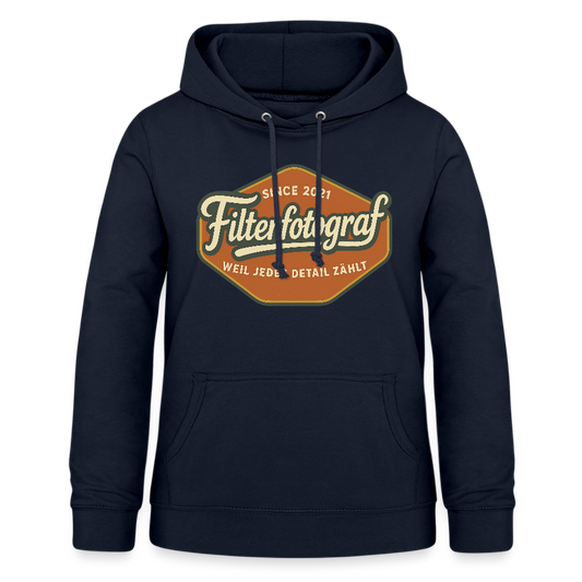 Filterfotograf Damen Hoodie – Fotografie Kapuzenpullover für Outdoor & Freizeit - Navy