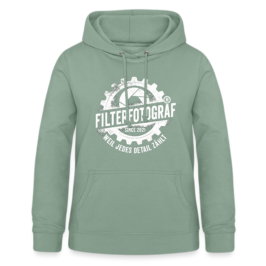 Filterfotograf Damen Hoodie – Fotografie Kapuzenpullover für Outdoor & Freizeit - Graugrün