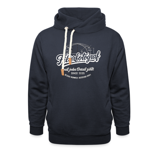 Filterfotograf Schalkragen Hoodie – Warmer Kapuzenpullover für Winter & Outdoor - Navy