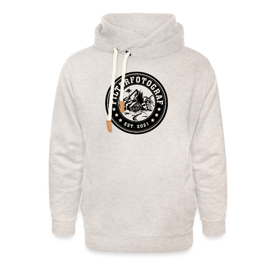 Filterfotograf Schalkragen Hoodie – Warmer Kapuzenpullover für Winter & Outdoor - Beige meliert