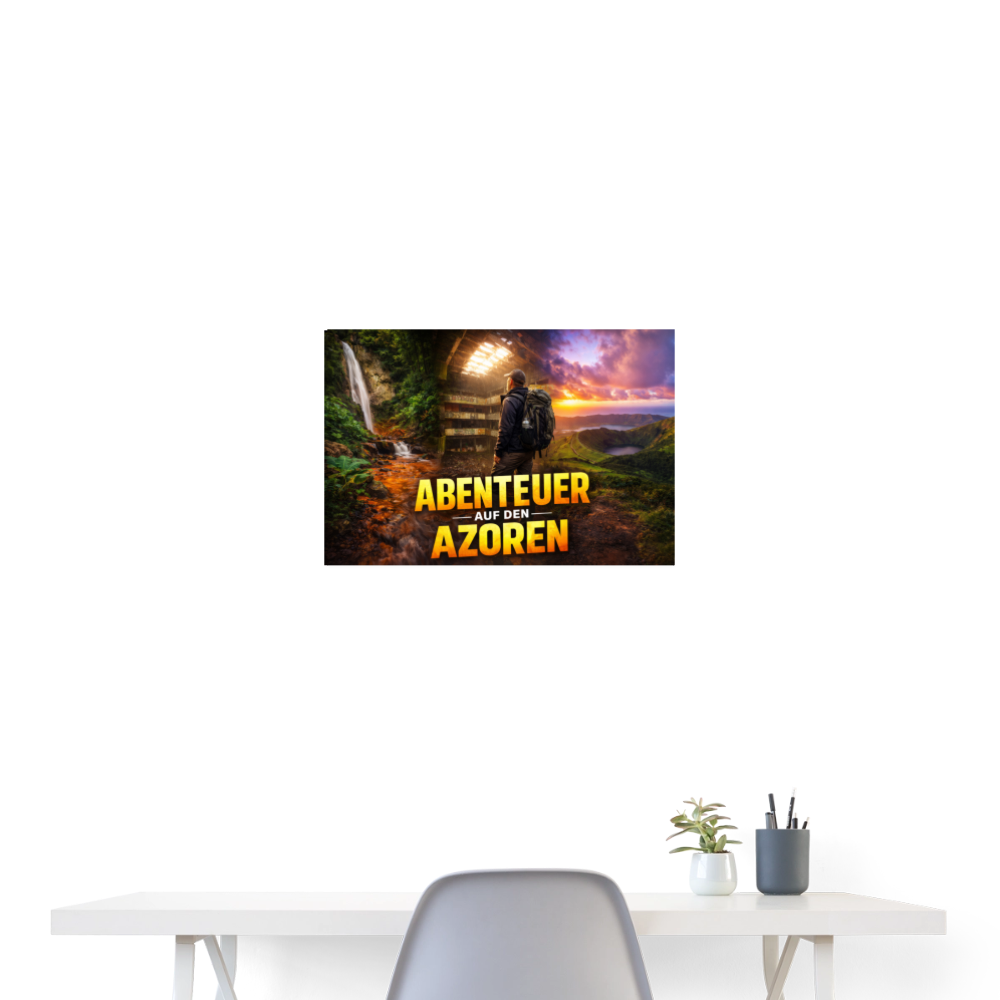 Poster 60x40 cm Abenteuer auf den Azoren - Weiß