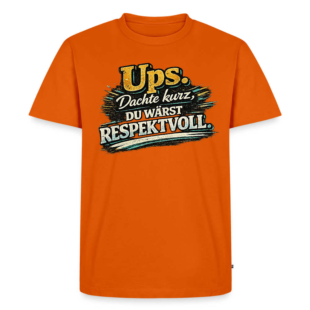 Respekt -  FILTERFOTOGRAF® Männer Premium T-Shirt - Orange 