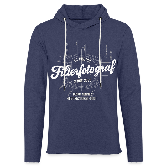 Filterfotograf Leichtes Kapuzensweatshirt – Hoodie für Frühling & Sommer - Navy meliert