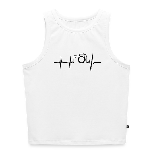 Filterfotograf Damen Cropped Tank Top – Bio-Baumwolle für Sommer & Freizeit - Weiß