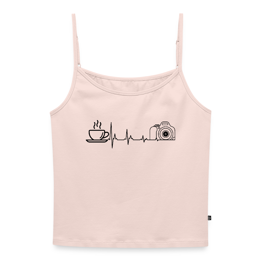 Filterfotograf Damen Spaghetti Tank Top – Figurbetont & Bio-Baumwolle - Puderrosa