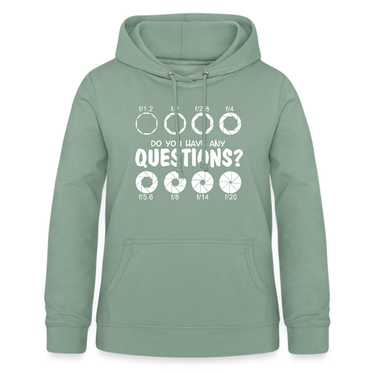 Filterfotograf Damen Hoodie – Fotografie Kapuzenpullover für Outdoor & Freizeit - Graugrün