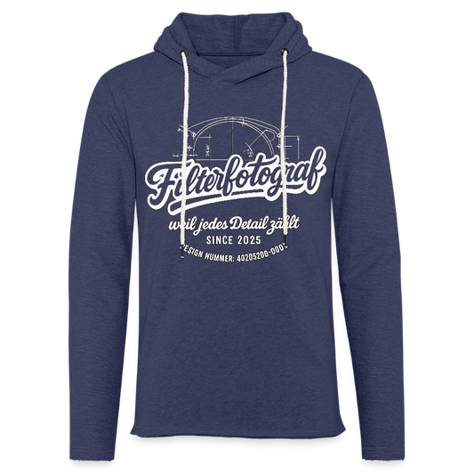 Filterfotograf Leichtes Kapuzensweatshirt – Hoodie für Frühling & Sommer - Navy meliert