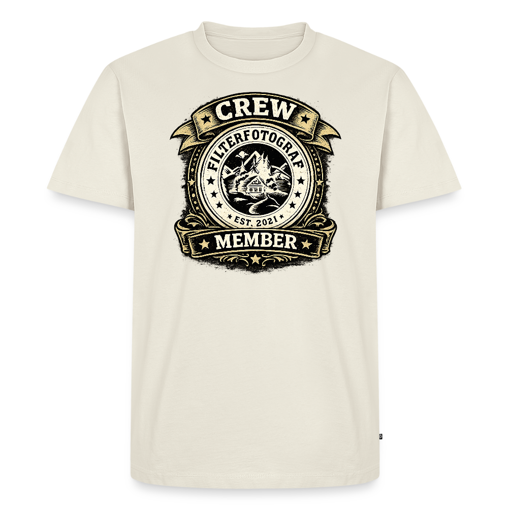 Crew -  FILTERFOTOGRAF® Männer Premium T-Shirt - Naturweiß
