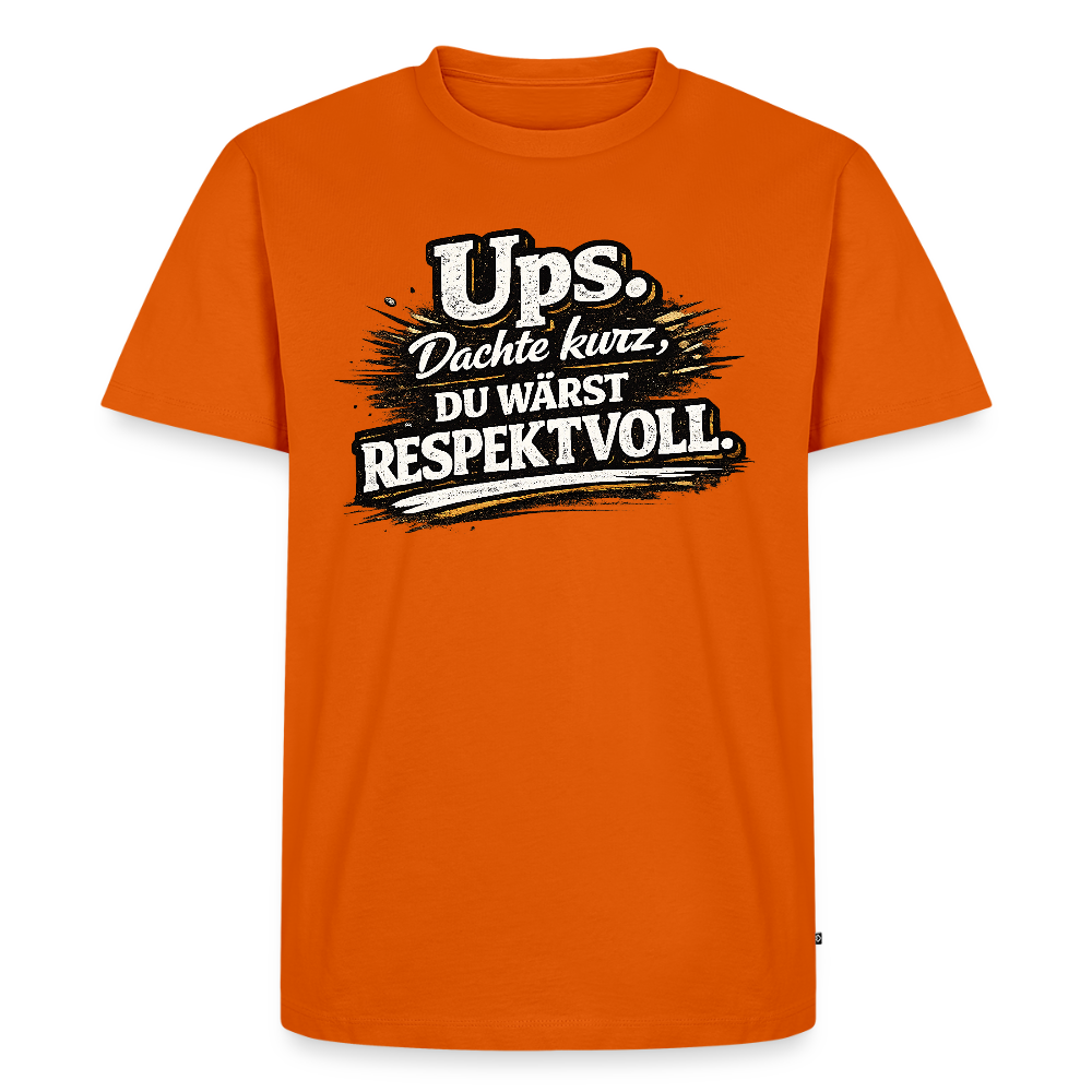 Respektvoll -  FILTERFOTOGRAF® Männer Premium T-Shirt - Orange 